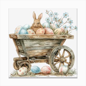 Easter Bunny In Wagon Stampe su tela