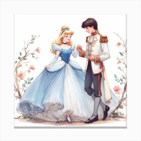 Cinderella and the Prince 1 Canvas Print