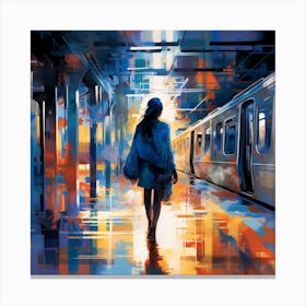 Woman In The Subway Canvas Print