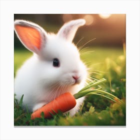 Rabbit With Carrot Canvas Print