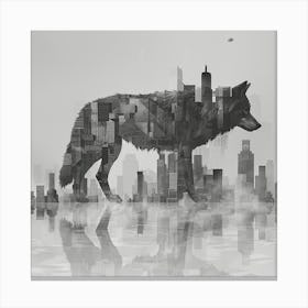 Wolf In The City 3 Canvas Print