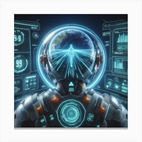 Futuristic Man In Space 4 Canvas Print