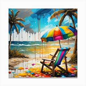 Beach Chair Bliss On The Beach 1 Canvas Print