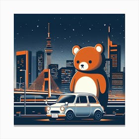 Teddy Bear In Tokyo 2 Canvas Print