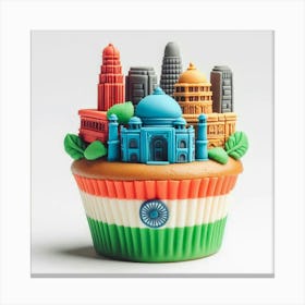 India City Cupcake Canvas Print