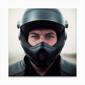 Man Wearing A Helmet Canvas Print