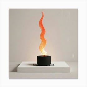 Fire Burning In A Candle Canvas Print