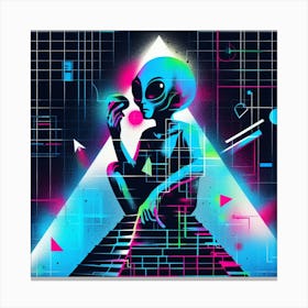 Alien Art Graffiti Style Canvas Print