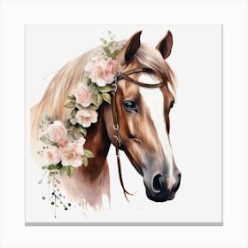 Horse With Flowers 1 Canvas Print