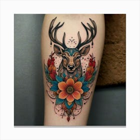 Deer Tattoo 2 Leinwandbild