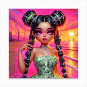 Money Girl 11 Canvas Print