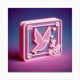 Dove neon Canvas Print