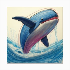 Whales In The Water Canvas Print