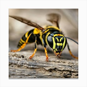 Black And Yellow Wasp 2 Canvas Print