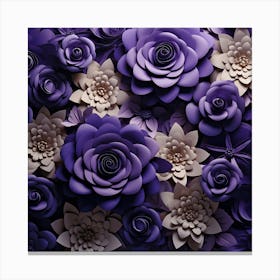 Purple Paper Flowers Canvas Print