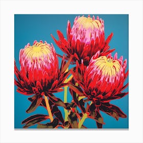 Protea 3 Pop Art Illustration Square Canvas Print