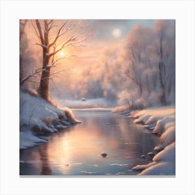 Winter Landscape Painting Canvas Print