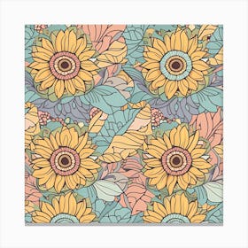 Sunflowers Seamless Pattern Canvas Print