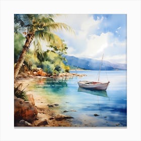 AI Caribbean Harmony in Hues Canvas Print