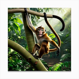 Monkey In The Jungle 1 Canvas Print