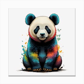 Ilustration, Multicolor Panda Bear, Cute Character Generated By Ai Canvas Print