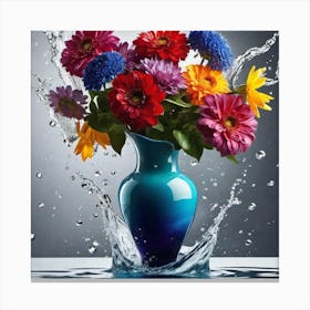 Flowers In Water 1 Canvas Print