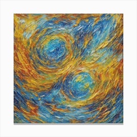 Blue And Yellow Swirls Canvas Print