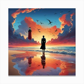 Default An Exquisite Cinematic Illustration Of A Serene Beach 3 Canvas Print