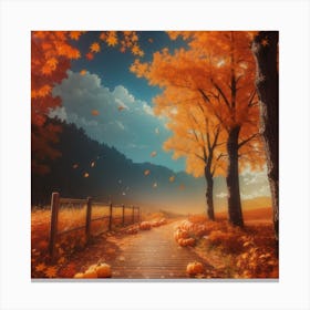 Autumn Pumpkins Canvas Print