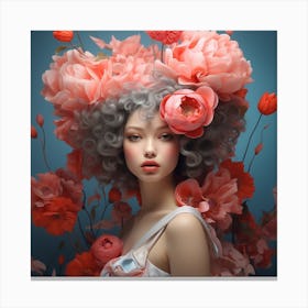 Woman With Flowers Canvas Print