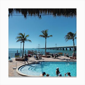 Pool At The Beach Canvas Print