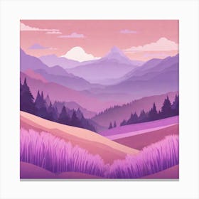 Misty mountains background in purple tone 20 Canvas Print