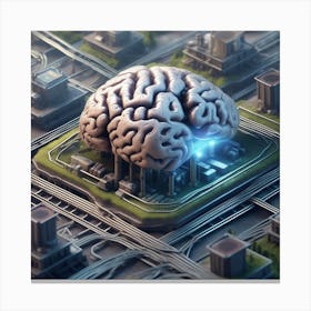 3d Rendering Of A Brain 9 Canvas Print