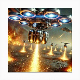 Pyroclasm Drones Releasing Firebombs Canvas Print