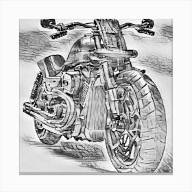 Sketch Of A Motorcycle By Person Canvas Print