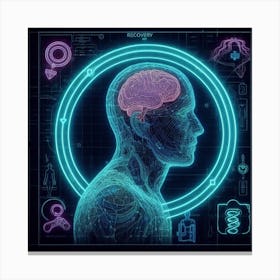 Futuristic Human Brain Canvas Print