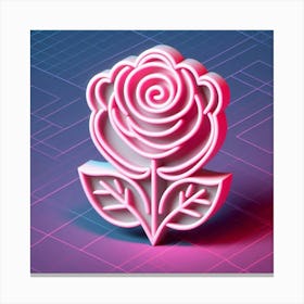 Neon Rose Canvas Print