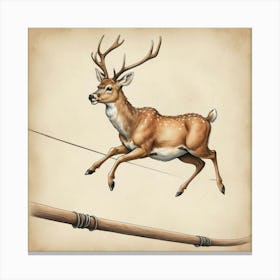 Deer Jumping Rope 5 Canvas Print