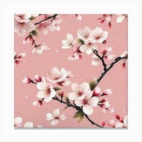 Floral pink cherry blossoms Canvas Print