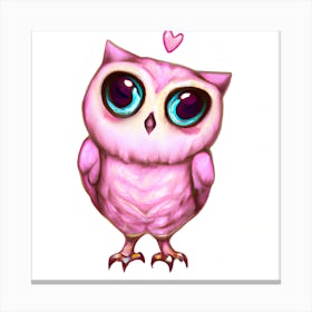 Cute Pink Owl Canvas Print