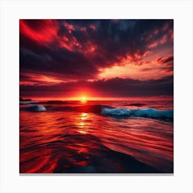 Sunset Over The Ocean 206 Canvas Print
