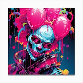 Skull With Balloons Canvas Print