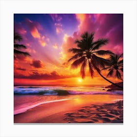 Sunset At The Beach 192 Canvas Print