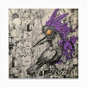 Crow Extreme Splash Canvas Print