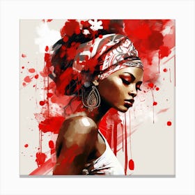 Woman In Red 6 Canvas Print