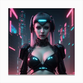 Neon Siren - A Digital Dystopia Canvas Print