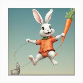 Rabbit With Carrot 6 Canvas Print