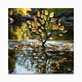 Tree In Water 1 Canvas Print