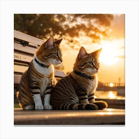 Sunset Cats 2 Canvas Print