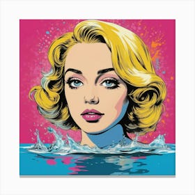 Pop Girl In Water Canvas Print